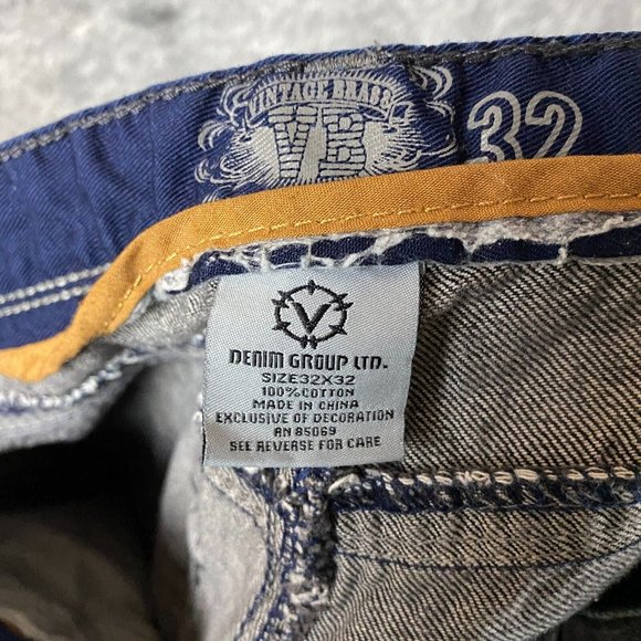 Vintage Brass Slim Straight Jeans 32x32 Men's Denim Gray Adults Zipper Fly - Picture 10 of 10